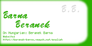 barna beranek business card